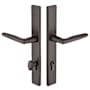 Emtek Brass Modern Door Configuration 5 Inactive Multi Point Narrow Trim Lever Set with European Cylinder Below Handle Oil Rubbed Bronze