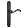 Emtek Sandcast Bronze Door Configuration 6 Patio Multi Point Narrow Arched Trim Lever Set with American Cylinder Below Handle Medium Bronze