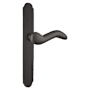 Emtek Sandcast Bronze Door Configuration 6 Inactive Multi Point Narrow Arched Trim Lever Set with American Cylinder Below Handle Flat Black