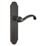 Emtek Sandcast Bronze Door Configuration 6 Inactive Multi Point Arched Trim Lever Set with American Cylinder Below Handle Medium Bronze