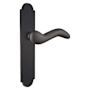 Emtek Sandcast Bronze Door Configuration 6 Inactive Multi Point Arched Trim Lever Set with American Cylinder Below Handle Flat Black