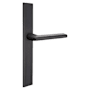 Emtek Sandcast Bronze Door Configuration 6 Passage Multi Point Narrow Trim Lever Set with American Cylinder Below Handle Flat Black