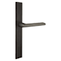 Emtek Sandcast Bronze Door Configuration 6 Patio Multi Point Narrow Trim Lever Set with American Cylinder Below Handle Medium Bronze
