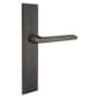 Emtek Sandcast Bronze Door Configuration 6 Patio Multi Point Trim Lever Set with American Cylinder Below Handle Medium Bronze