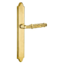 Emtek Classic Brass Door Configuration 6 Inactive Multi Point Narrow Trim Lever Set with American Cylinder Below Handle French Antique