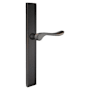 Emtek Brass Modern Door Configuration 6 Half Inactive Half Passage Multi Point Narrow Trim Lever Set with American Cylinder Below Handle Oil Rubbed Bronze
