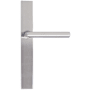 Emtek Brass Modern Door Configuration 6 Half Inactive Half Passage Multi Point Narrow Trim Lever Set with American Cylinder Below Handle Satin Nickel
