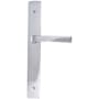 Emtek Brass Modern Door Configuration 6 Half Inactive Half Passage Multi Point Narrow Trim Lever Set with American Cylinder Below Handle Polished Chrome