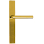 Emtek Brass Modern Door Configuration 6 Half Inactive Half Passage Multi Point Narrow Trim Lever Set with American Cylinder Below Handle Satin Brass