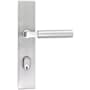 Emtek Door Configuration 6 Keyed Entry Multi Point Trim Lever Set with American Cylinder Below Handle Satin Nickel