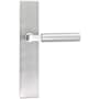 Emtek Brass Modern Door Configuration 6 Half Inactive Half Passage Multi Point Trim Lever Set with American Cylinder Below Handle Satin Nickel