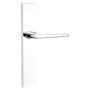 Emtek Brass Modern Door Configuration 6 Half Inactive Half Passage Multi Point Trim Lever Set with American Cylinder Below Handle Polished Chrome