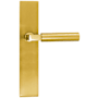 Emtek Brass Modern Door Configuration 6 Half Inactive Half Passage Multi Point Trim Lever Set with American Cylinder Below Handle Satin Brass