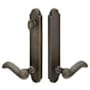 Emtek Sandcast Bronze Door Configuration 7 Thumbturn Multi Point Arched Trim Lever Set with American Cylinder Above Handle Medium Bronze
