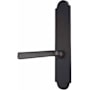 Emtek Sandcast Bronze Door Configuration 7 Inactive Multi Point Arched Trim Lever Set with American Cylinder Above Handle Flat Black
