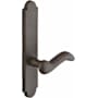 Emtek Sandcast Bronze Door Configuration 7 Inactive Multi Point Arched Trim Lever Set with American Cylinder Above Handle Medium Bronze