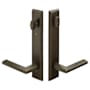 Emtek Sandcast Bronze Door Configuration 7 Inactive Multi Point Trim Lever Set with American Cylinder Above Handle Medium Bronze