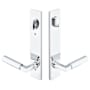 Emtek Brass Modern Door Configuration 7 Keyed Entry Multi Point Trim Lever Set with American Cylinder Above Handle Polished Chrome