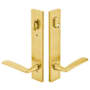 Emtek Brass Modern Door Configuration 7 Keyed Entry Multi Point Trim Lever Set with American Cylinder Above Handle Satin Brass