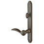 Emtek Sandcast Bronze Door Configuration 8 Thumbturn Multi Point Narrow Arched Trim Lever Set with American Cylinder Below Handle Medium Bronze