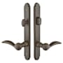Emtek Sandcast Bronze Door Configuration 8 Keyed Entry Sandcast Bronze Arched Trim Lever Set with American Cylinder Below Handle Medium Bronze