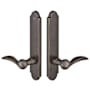 Emtek Sandcast Bronze Door Configuration 8 Passage Sandcast Bronze Arched Trim Lever Set with American Cylinder Below Handle Medium Bronze