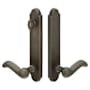Emtek Sandcast Bronze Door Configuration 8 Thumbturn Sandcast Bronze Arched Trim Lever Set with American Cylinder Below Handle Medium Bronze
