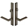 Emtek Sandcast Bronze Door Configuration 8 Keyed Entry Multi Point Narrow Trim Lever Set with American Cylinder Below Handle Medium Bronze