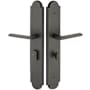 Emtek Sandcast Bronze Door Configuration 1 or 6 Patio Multi Point Trim with American Cylinder Below Handle Medium Bronze
