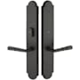 Emtek Sandcast Bronze Door Configuration 2 or 4 Half Inactive Half Passage Multi Point Trim with American Cylinder Above Handle Flat Black Bronze