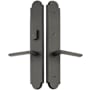 Emtek Sandcast Bronze Door Configuration 2 or 4 Half Inactive Half Passage Multi Point Trim with American Cylinder Above Handle Medium Bronze