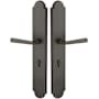 Emtek Sandcast Bronze Door Configuration 5 Passage Multi Point Trim with European Cylinder Below Handle Medium Bronze