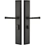 Emtek Brass Modern Door Configuration 1 or 6 Patio Multi Point Trim with American Cylinder Below Handle Flat Black