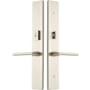 Emtek Brass Modern Door Configuration 2 or 4 Keyed Entry Multi Point Trim with American Cylinder Above Handle Satin Nickel