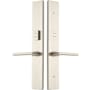 Emtek Brass Modern Door Configuration 2 or 4 Half Inactive Half Passage Multi Point Trim with American Cylinder Above Handle Satin Nickel