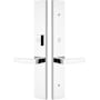 Emtek Brass Modern Door Configuration 2 or 4 Half Inactive Half Passage Multi Point Trim with American Cylinder Above Handle Polished Chrome