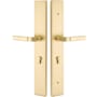 Emtek Brass Modern Door Configuration 5 Inactive Multi Point Trim with European Cylinder Below Handle Satin Brass
