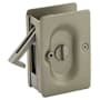 Emtek 3-1/2 Inch Solid Brass Privacy Mortise Pocket Door Lock for 1-1/2" Thick Doors Tumbled White Bronze