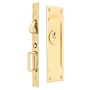 Emtek 7-1/2 Inch Solid Brass Keyed Entry Mortise Pocket Door Lock for 1-3/8" Thick Doors Polished Brass