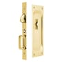 Emtek 7-1/2 Inch Solid Brass Privacy Mortise Pocket Door Lock for 1-3/8" Thick Doors Polished Brass