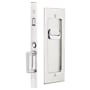Emtek Modern Rectangular 7-1/4 Inch Privacy Mortise Pocket Door Lock for 2-1/4" Thick Doors Satin Nickel