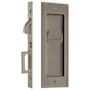 Emtek Modern Rectangular 7-1/4 Inch Privacy Mortise Pocket Door Lock for 1-3/8" Thick Doors Pewter