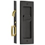 Emtek Modern Rectangular 7-1/4 Inch Privacy Mortise Pocket Door Lock for 1-3/8" Thick Doors Flat Black