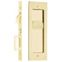 Emtek Modern Rectangular 7-1/4 Inch Privacy Mortise Pocket Door Lock for 1-3/8" Thick Doors Unlacquered Brass