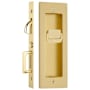 Emtek Modern Rectangular 7-1/4 Inch Privacy Mortise Pocket Door Lock for 1-3/8" Thick Doors Satin Brass