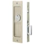 Emtek Rustic Modern Rectangular 8-1/2 Inch Single Cylinder Keyed Entry Mortise Pocket Door Lock for 2-1/4" Thick Doors Tumbled White Bronze