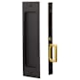 Emtek Rustic Modern Rectangular 8-1/2 Inch Passage Mortise Pocket Door Lock for 1-3/4" Thick Doors Flat Black