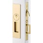Emtek Narrow Modern Rectangular 7-1/4 Inch Single Cylinder Keyed Entry Mortise Pocket Door Lock for 1-5/16" Thick Doors Satin Brass