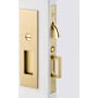 Emtek Narrow Modern Rectangular 7-1/4 Inch Privacy Mortise Pocket Door Lock for 2-1/8" Thick Doors Satin Brass