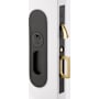 Emtek Narrow Oval 7-1/4 Inch Tall Single Cylinder Keyed Entry Mortise Pocket Door Lock for 1-3/4" Thick Doors Flat Black